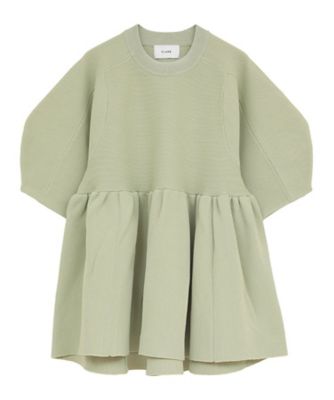 PEPLUM HALF SLEEVE KNIT TOPS 10106ー